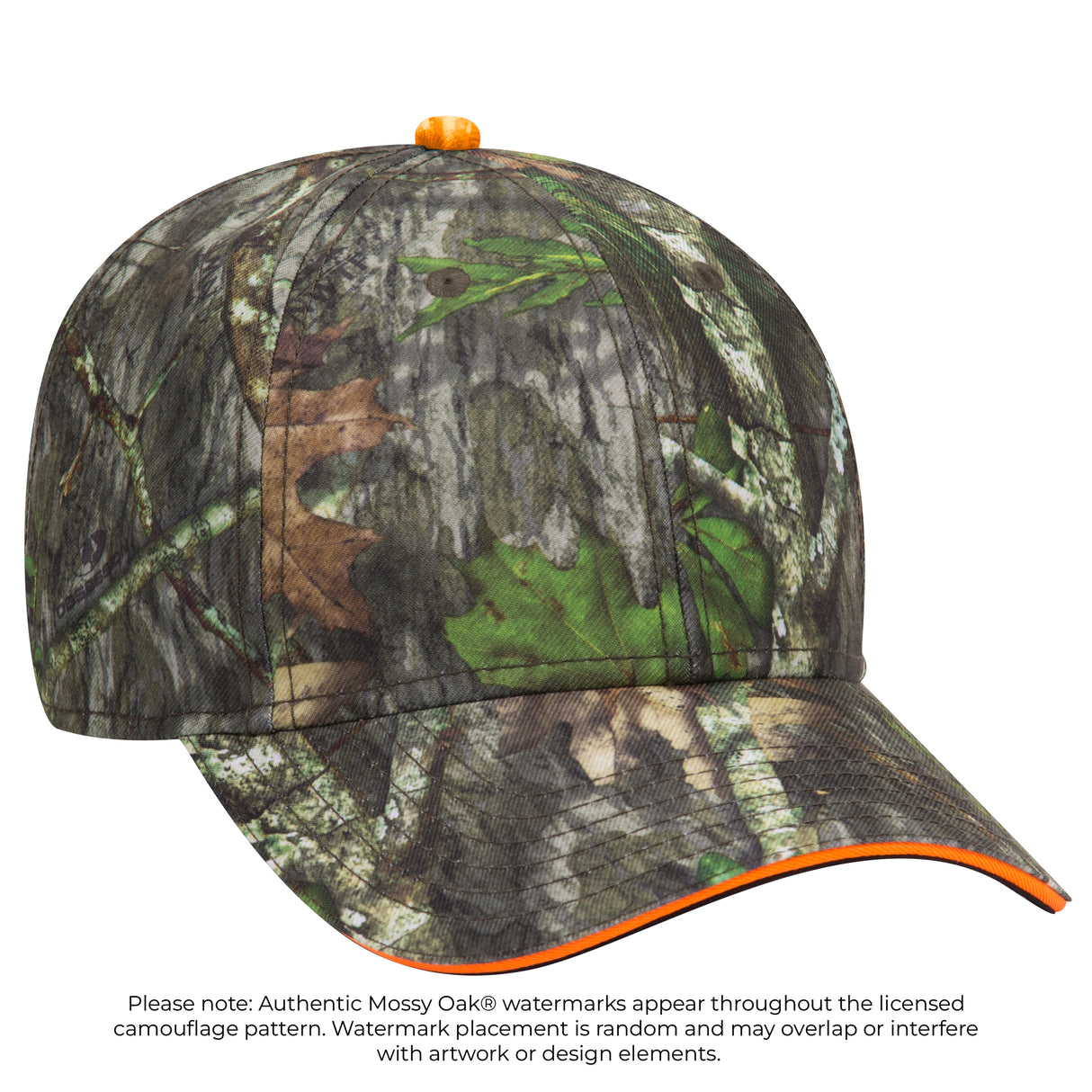 OTTO CAP® Mossy Oak Camouflage Sandwich Visor 6 Panel Low Profile Baseball Cap OTTO 171-1294