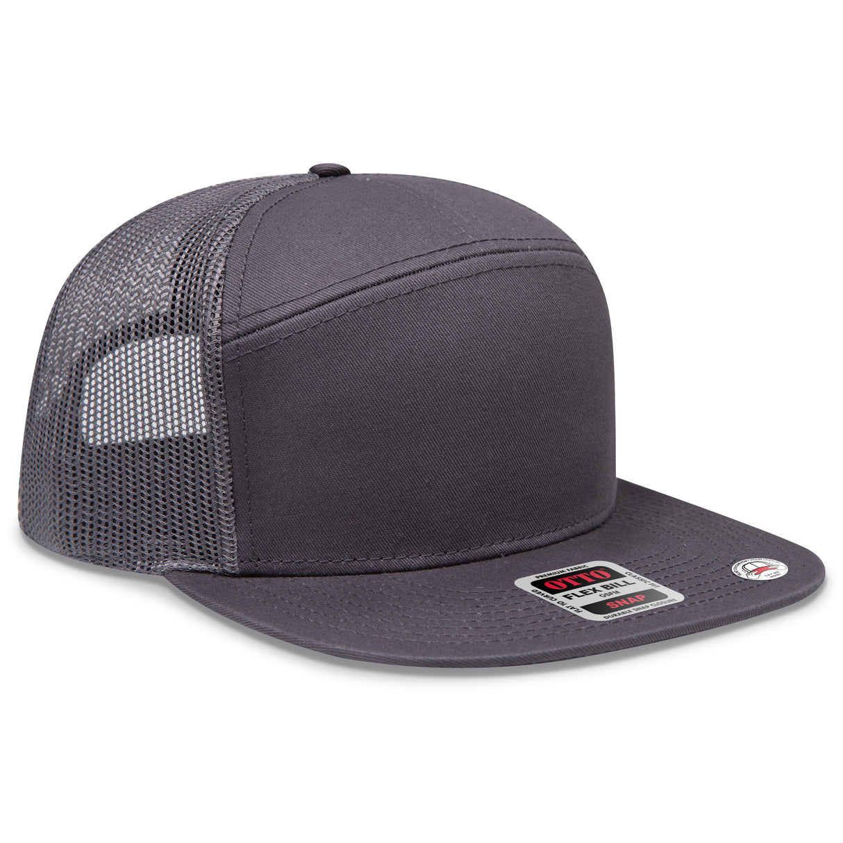 OTTO CAP® OTTO SNAP 7 Panel Pro Style Mesh Back Trucker Snapback Hat OTTO 172-1298