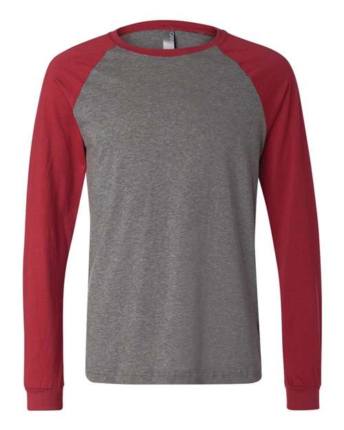 Bella + Canvas 3000 Men's Long Sleeve Jersey Baseball Tee