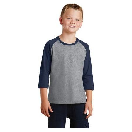 Joe's USA Youth 50/50 Cotton/Poly 3/4-Sleeve Raglan T-Shirt Joe's USA Youth Small Athletic Heather/Navy