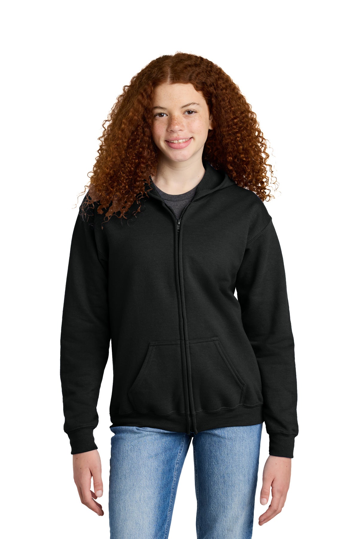 Gildan ® Youth Heavy Blend ™ Full-Zip Hooded Sweatshirt. 18600B - Gildan 18600B