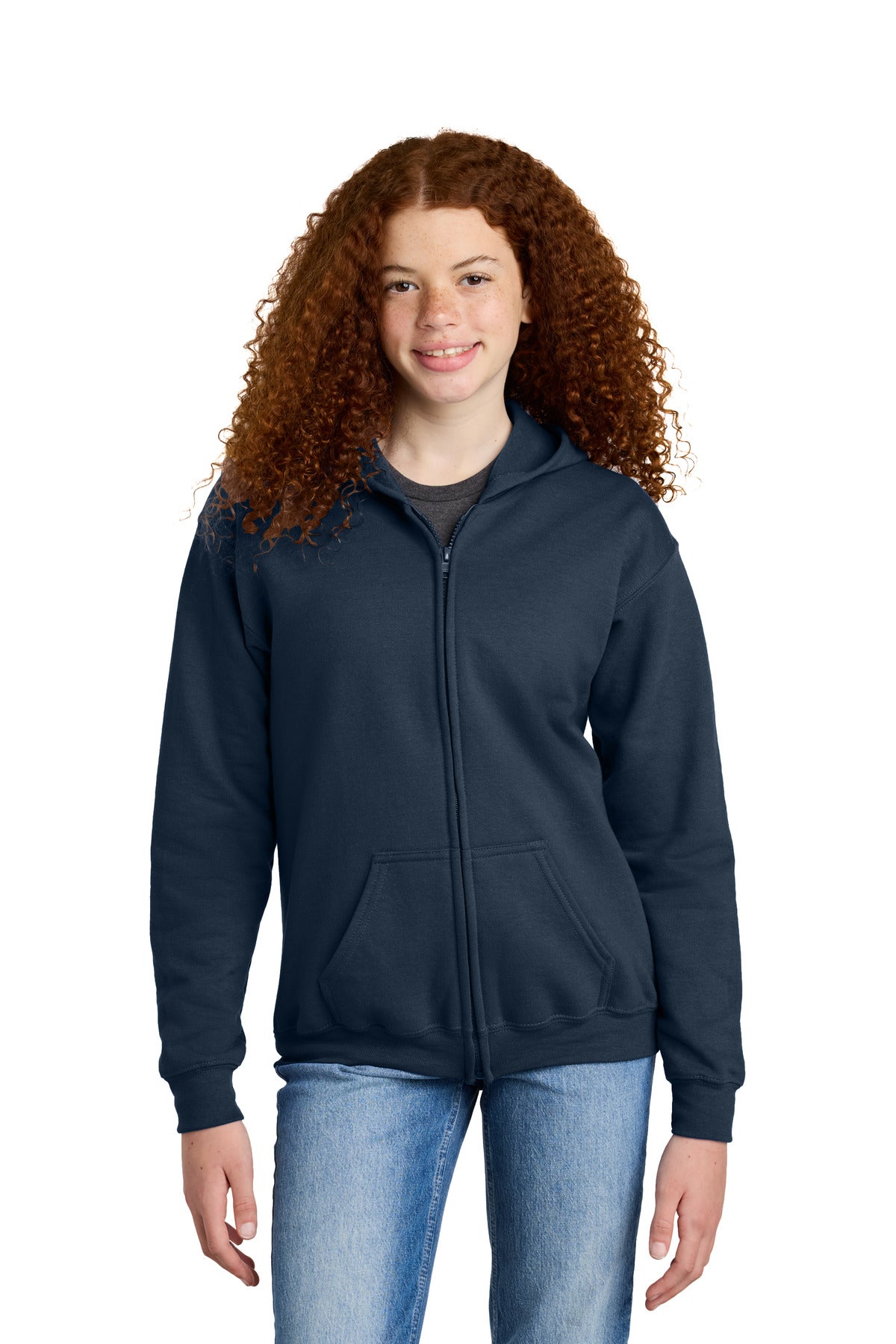 Gildan ® Youth Heavy Blend ™ Full-Zip Hooded Sweatshirt. 18600B - Gildan 18600B