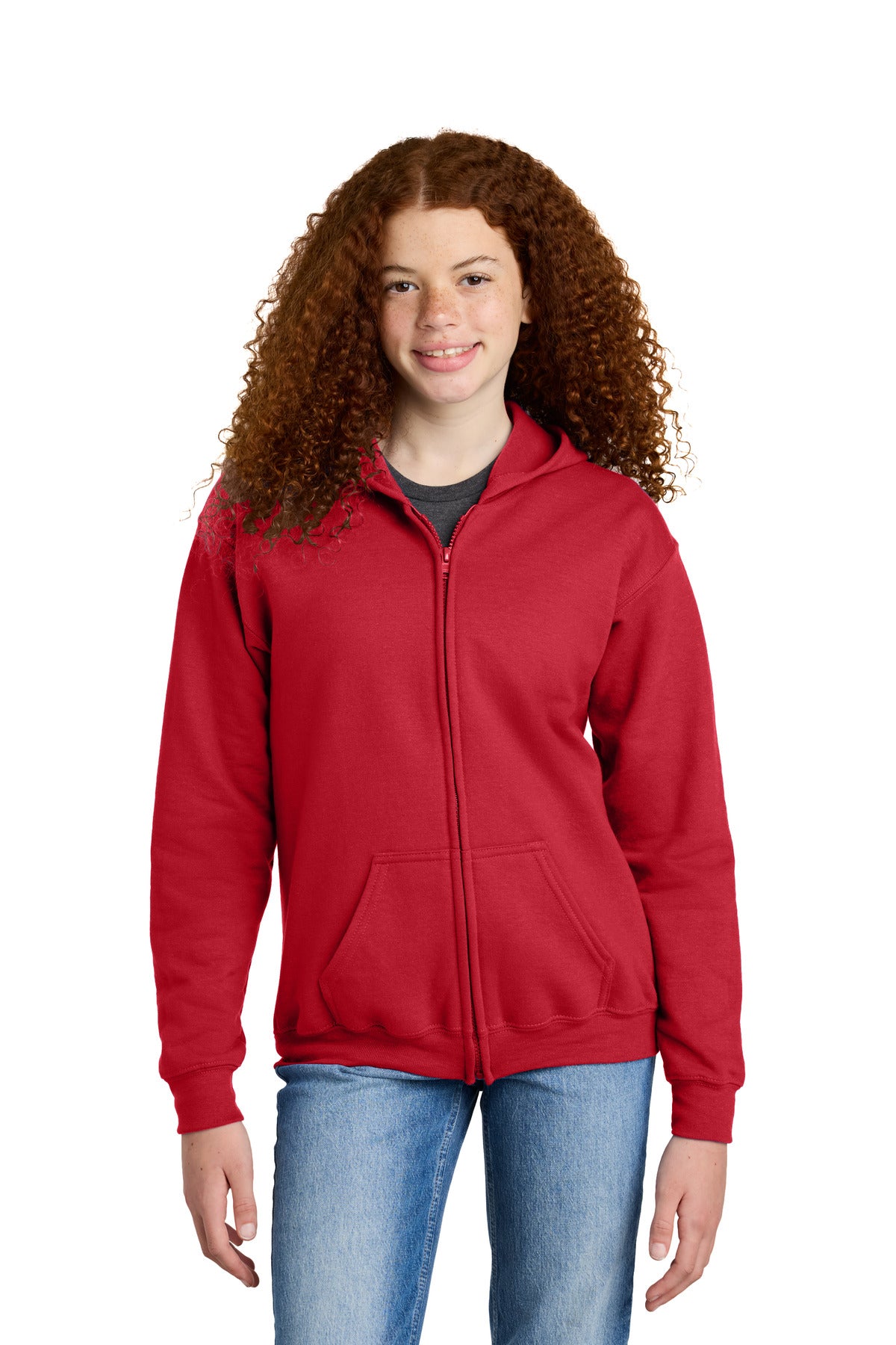 Gildan ® Youth Heavy Blend ™ Full-Zip Hooded Sweatshirt. 18600B - Gildan 18600B