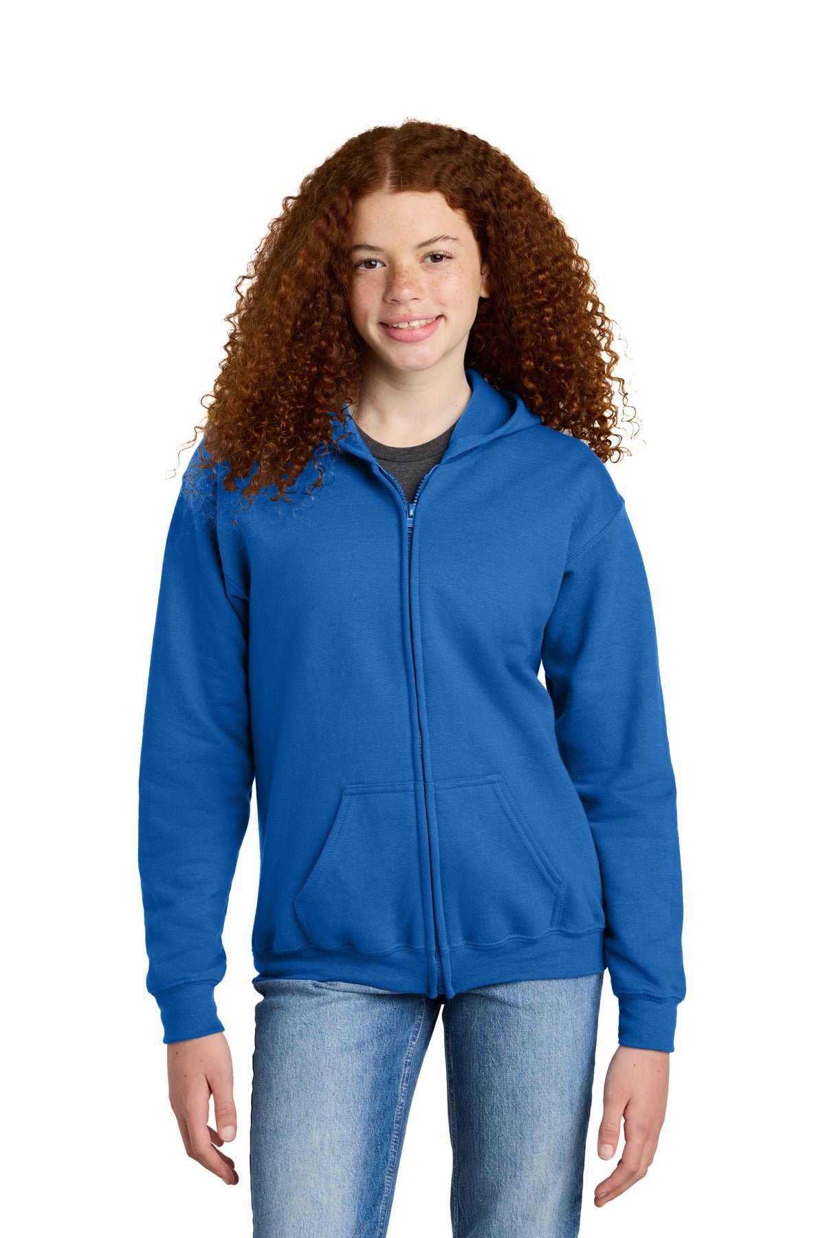 Gildan ® Youth Heavy Blend ™ Full-Zip Hooded Sweatshirt. 18600B - Gildan 18600B