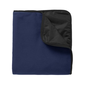 Fleece & Poly Travel Blanket My Store True Navy/ Black