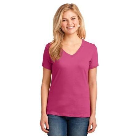 Joe's USA Ladies 5.4-oz 100% Cotton V-Neck T-Shirt