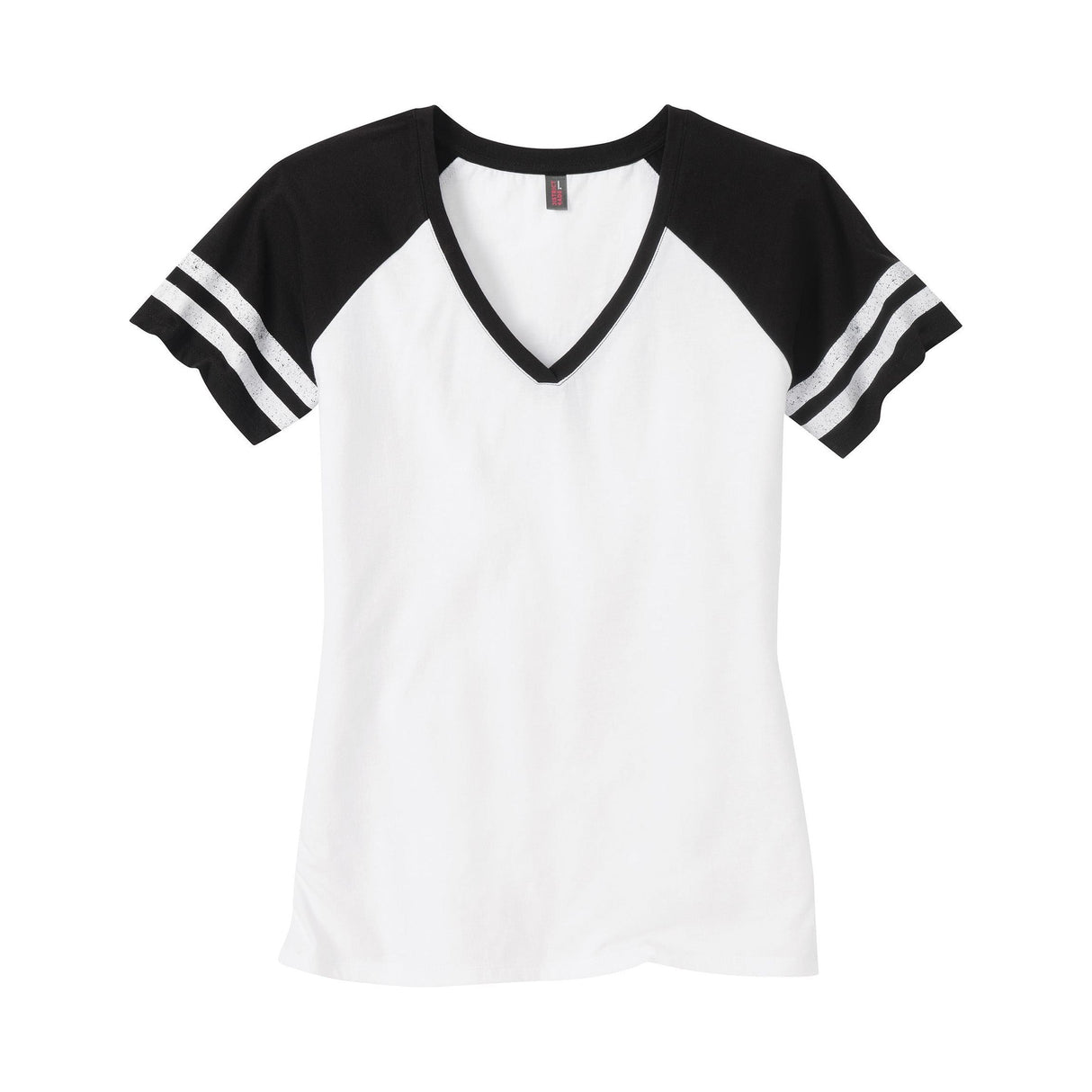 Ladies Game V-Neck Tee Joe's USA Small White / Black