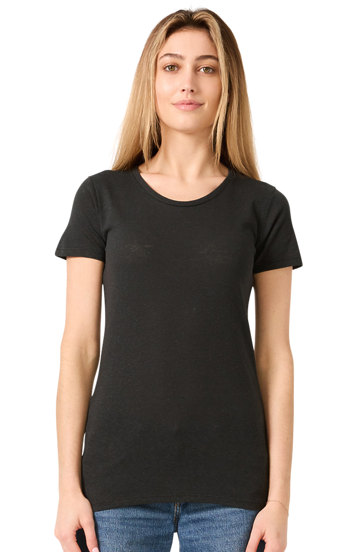 Royal Apparel 20001 Women's Triblend Short Sleeve Tee - Tri Black