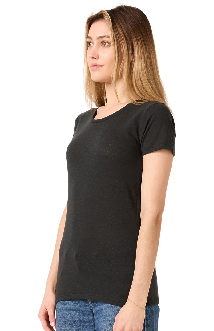 Royal Apparel 20001 Women's Triblend Short Sleeve Tee - Tri Black