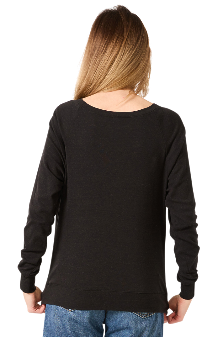 Royal Apparel 20012 Women's Triblend Long Sleeve Raglan Pullover - Tri Black