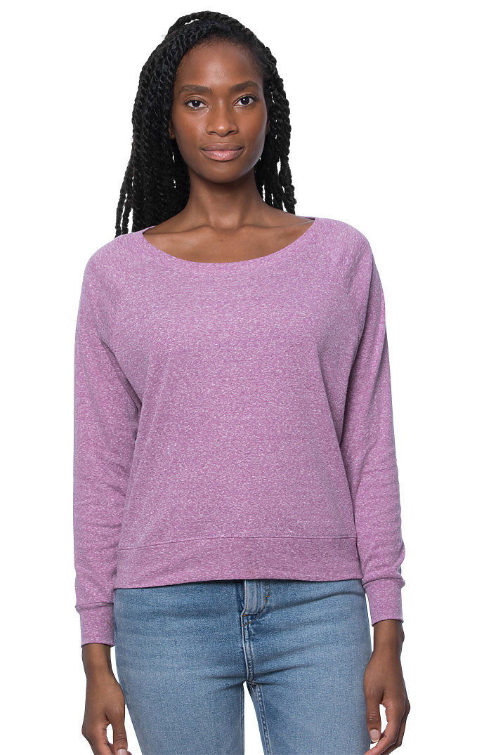 Royal Apparel 20012 Women's Triblend Long Sleeve Raglan Pullover - Tri Purple