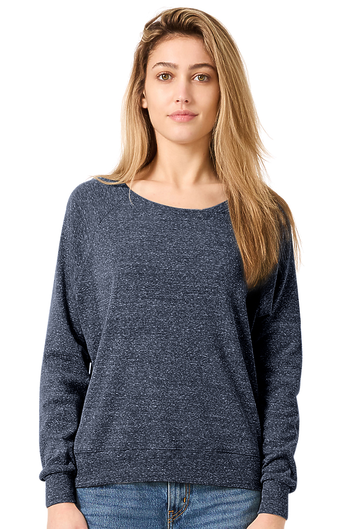 Royal Apparel 20012 Women's Triblend Long Sleeve Raglan Pullover - Tri True Navy