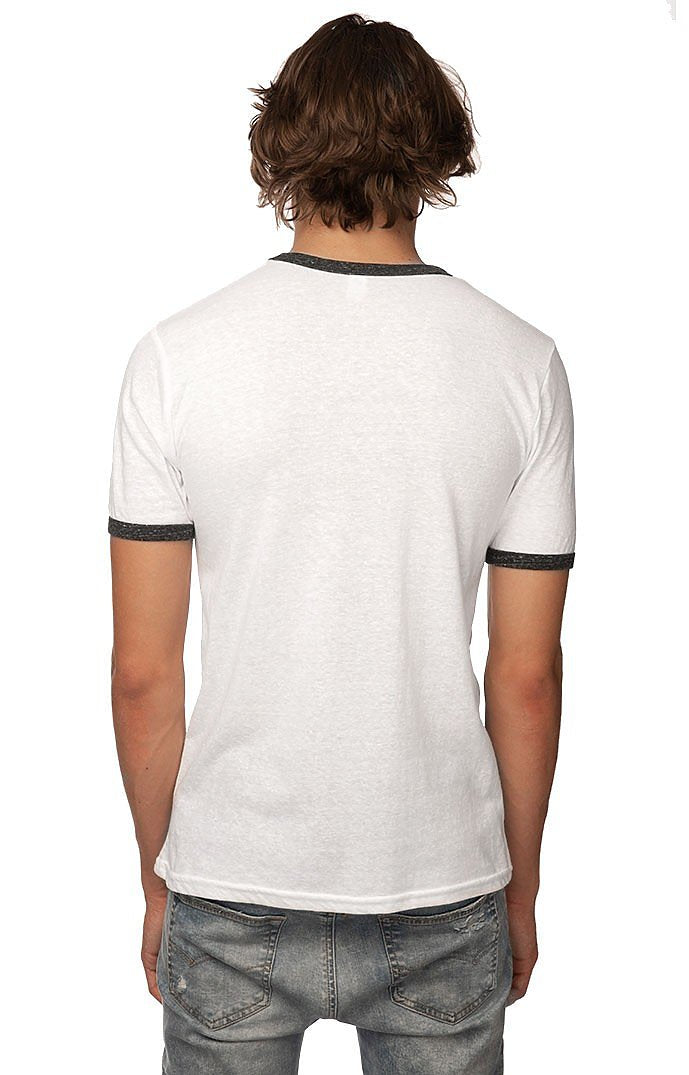 Royal Apparel 20052 Unisex Triblend Ringer Tee - Tri White / Tri Onyx