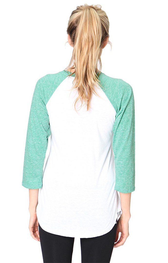 Royal Apparel 20060 Unisex Triblend Raglan Baseball Shirt - Tri White / Tri Kelly