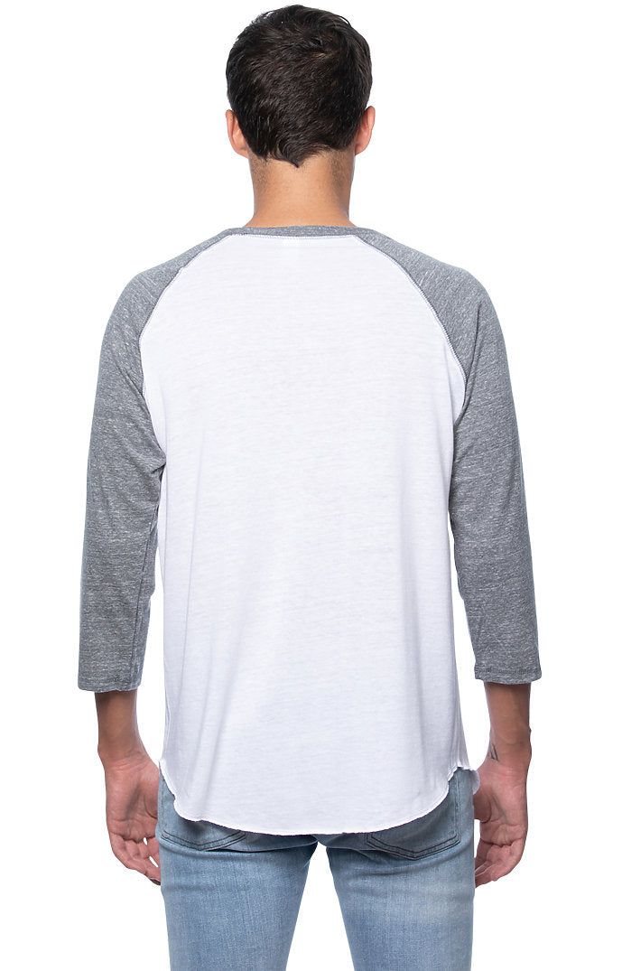 Royal Apparel 20060 Unisex Triblend Raglan Baseball Shirt - Tri White / Tri Vintage Grey