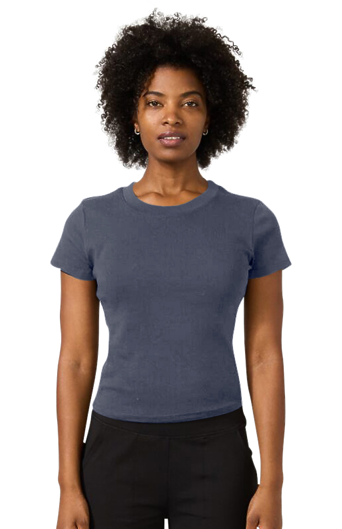 Royal Apparel 2011 Womens Rib Crop Tee - Navy