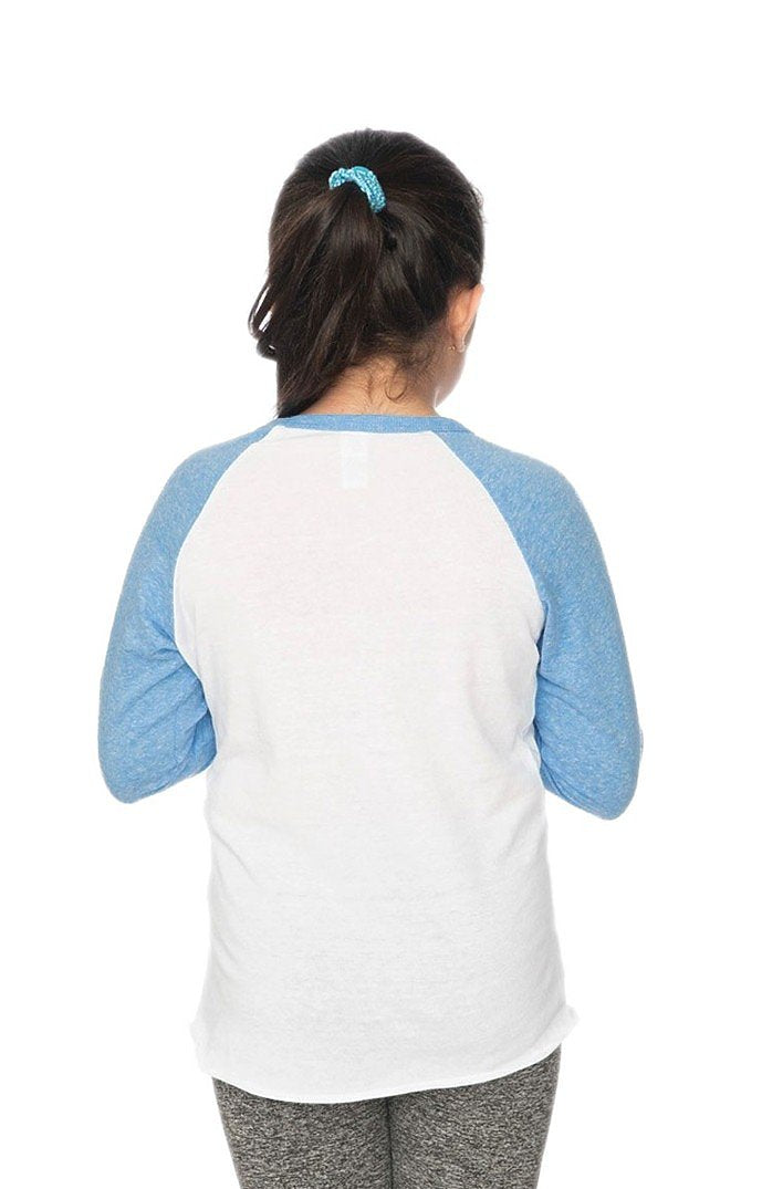 Royal Apparel 20260 Youth Triblend Raglan Baseball Shirt - Tri White / Tri Pool