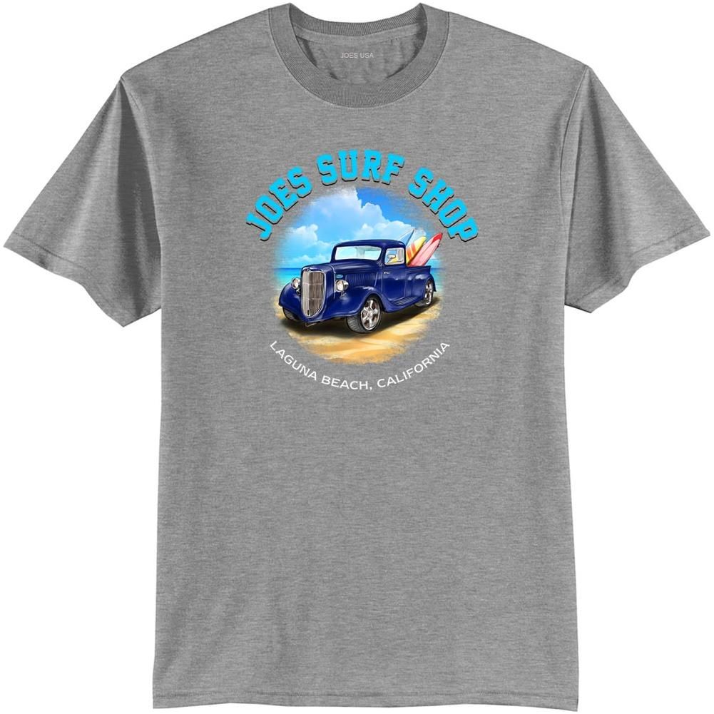 Joe's Surf Truck Design 50/50 Cotton Poly T-Shirts in Regular, Big and Tall Joe's USA Athletic Heather 4X-Large Tall