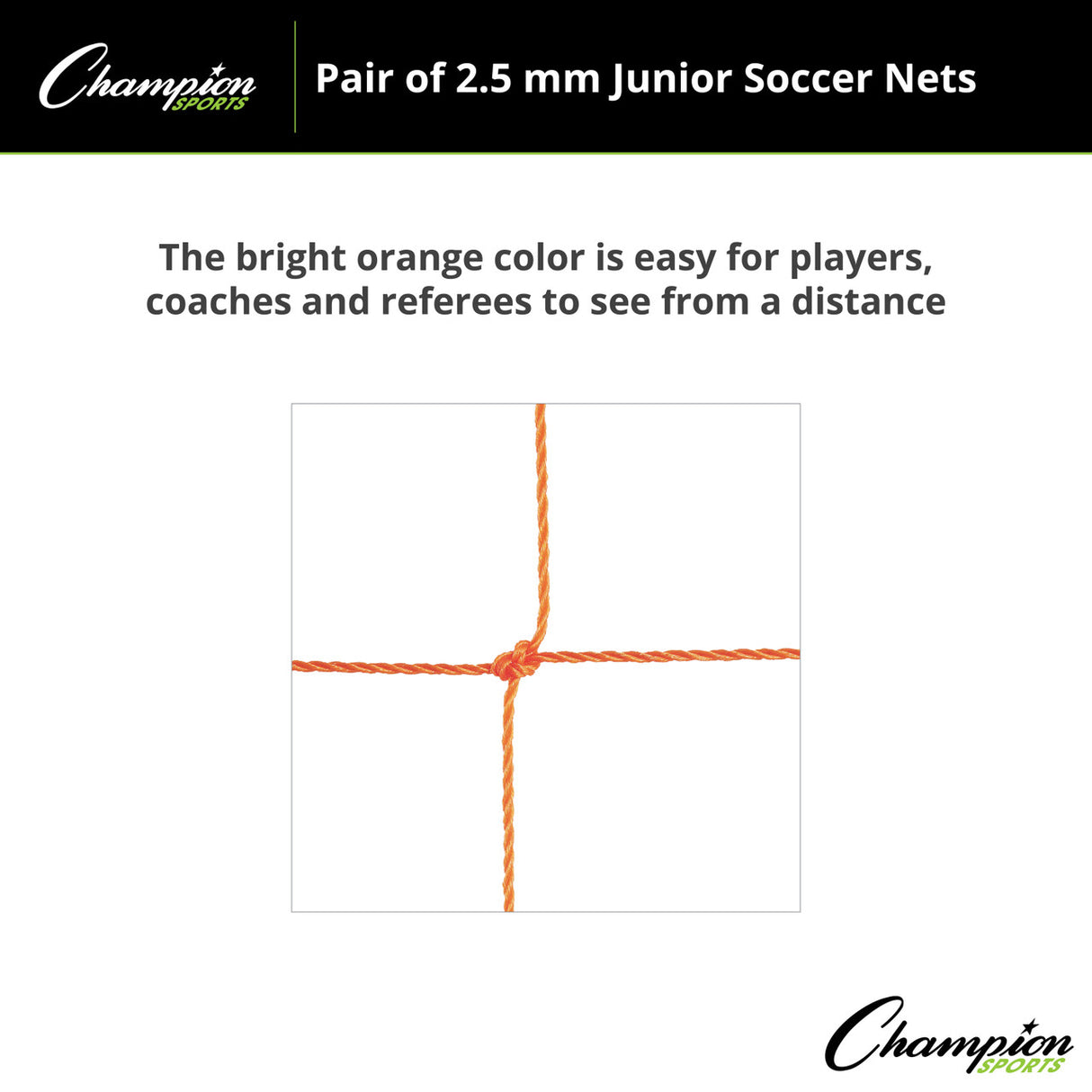 3.5 MM OFFICIAL SIZE SOCCER NET ORANGE