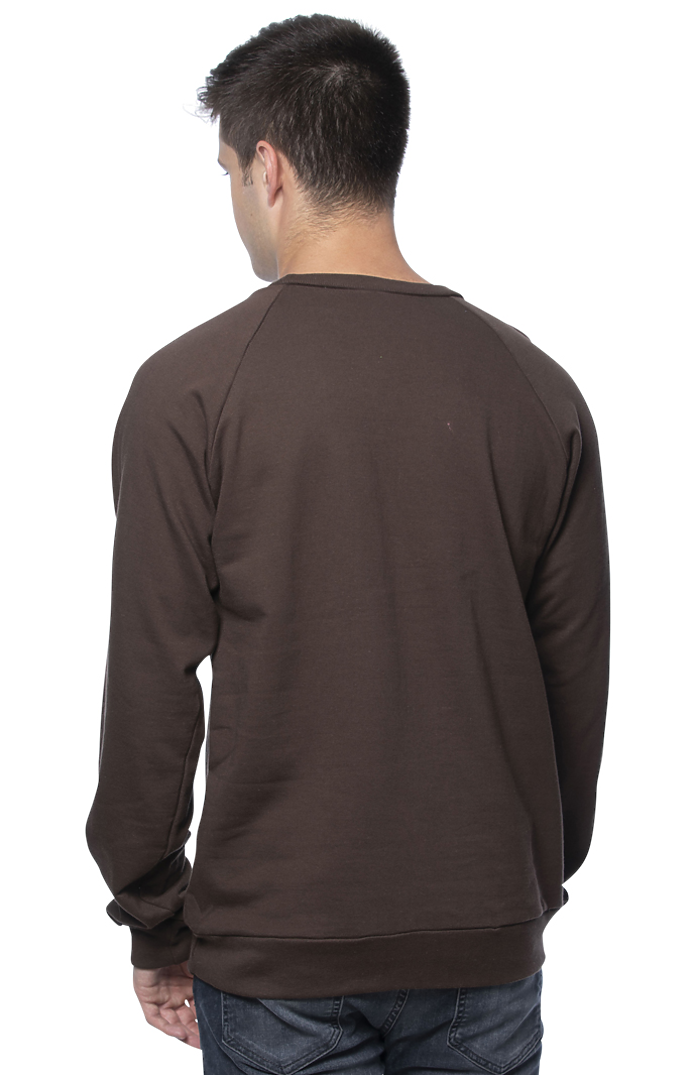 Royal Apparel 21053ORG Unisex Organic Raglan Crew Neck Sweatshirt - Bark