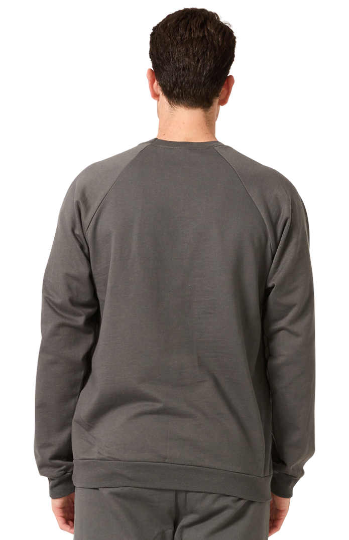 Royal Apparel 21053ORG Unisex Organic Raglan Crew Neck Sweatshirt - Slate