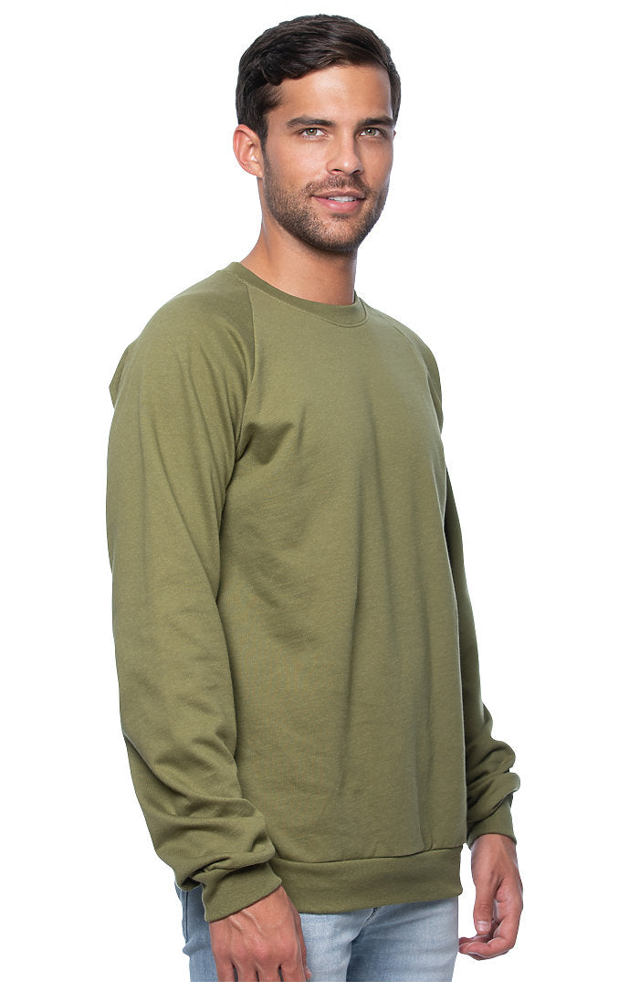 Royal Apparel 21053ORG Unisex Organic Raglan Crew Neck Sweatshirt - Moss