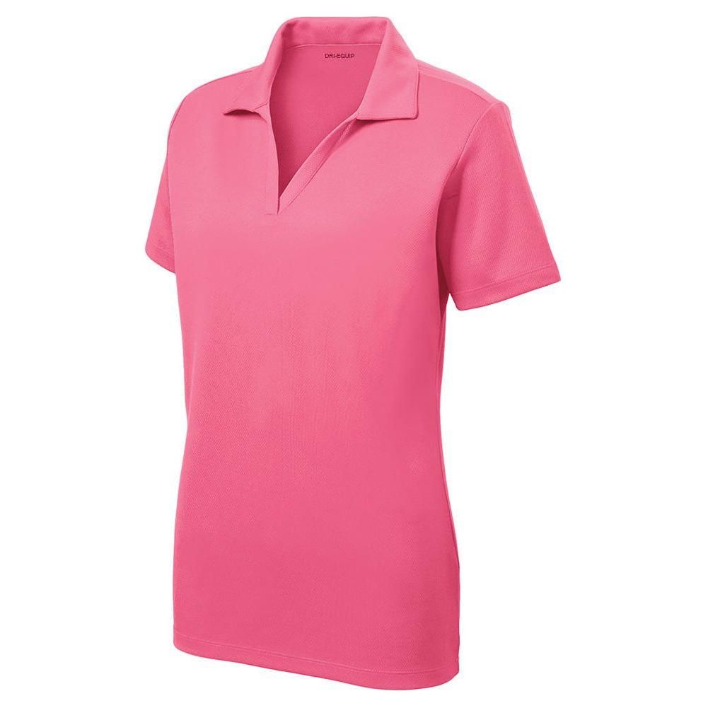 DRI-EQUIP Ladies Racer Mesh Golf Polo-BrightPink DRI-EQUIP Bright Pink X-Small