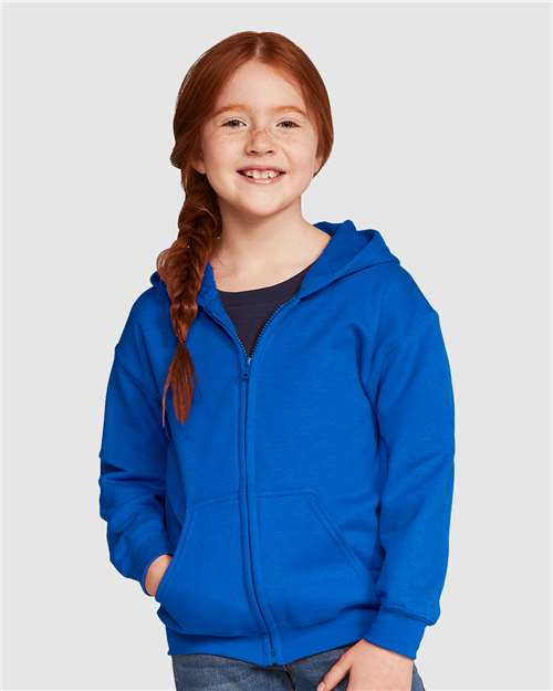 Gildan 18600B Youth Heavy Blend Full-Zip Hooded Sweatshirt