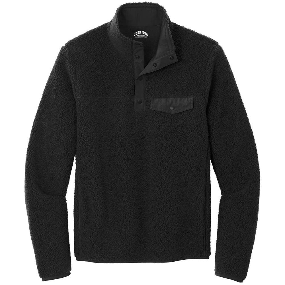 Joe's USA Outdoor Camp Fleece Snap Pullover Jacket Joe's USA Black X-Small