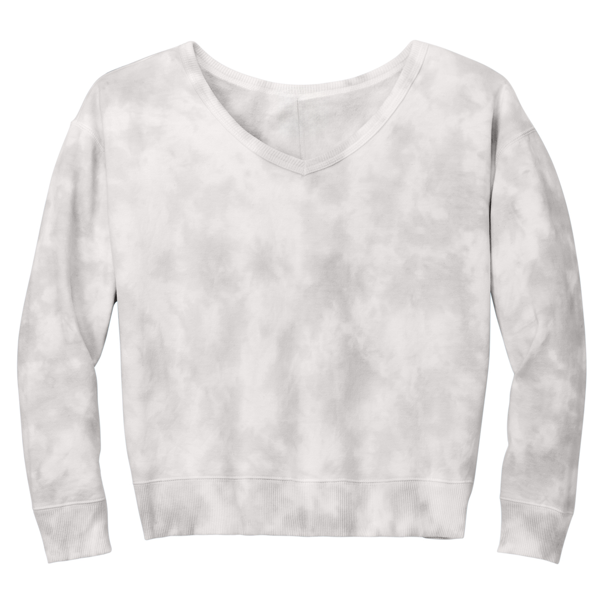Joe's USA Ladies Beach Washed Cloud Fleece Tie-Dye V-Neck Sweatshirt Joe's USA Grey X-Small