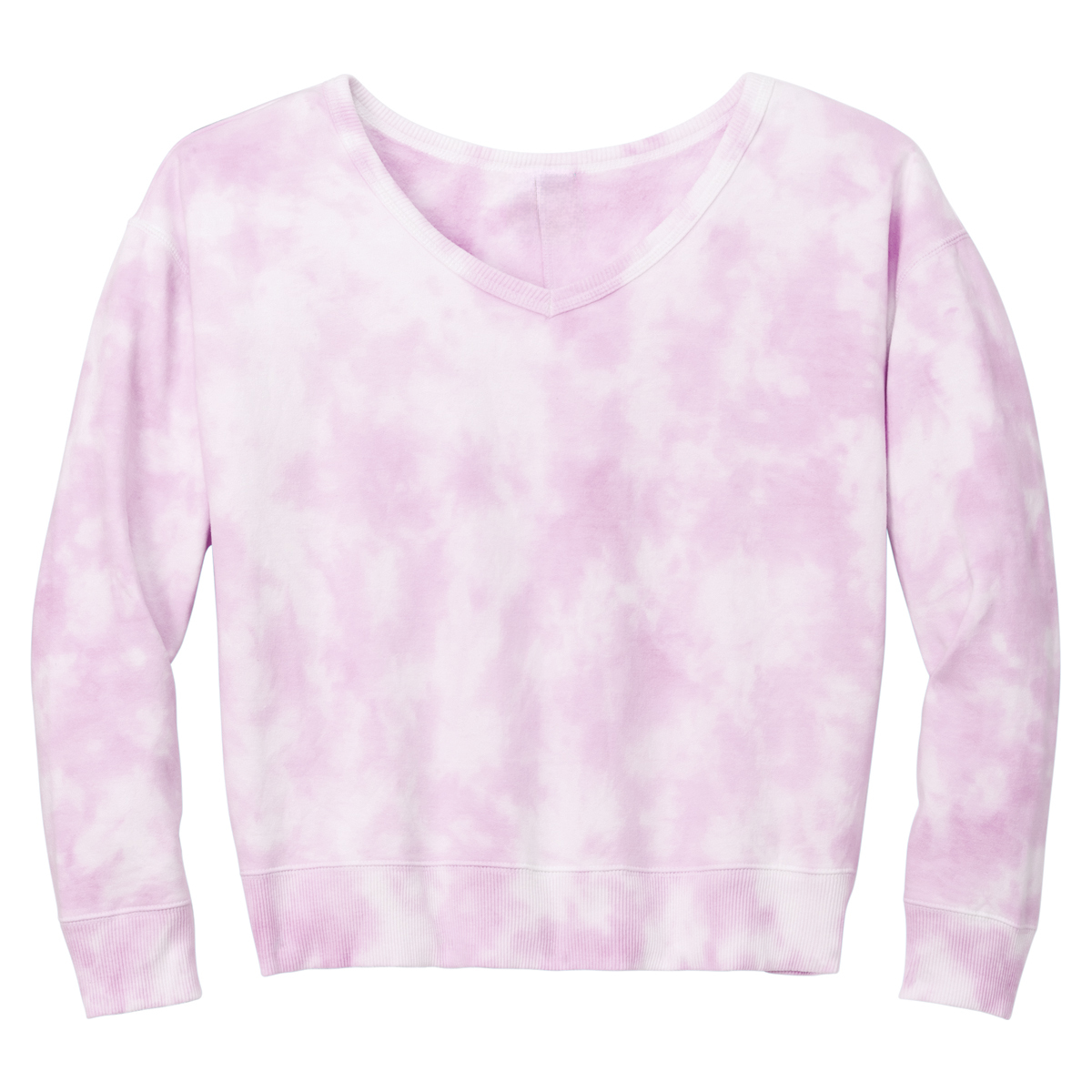 Joe's USA Ladies Beach Washed Cloud Fleece Tie-Dye V-Neck Sweatshirt Joe's USA Pink X-Small