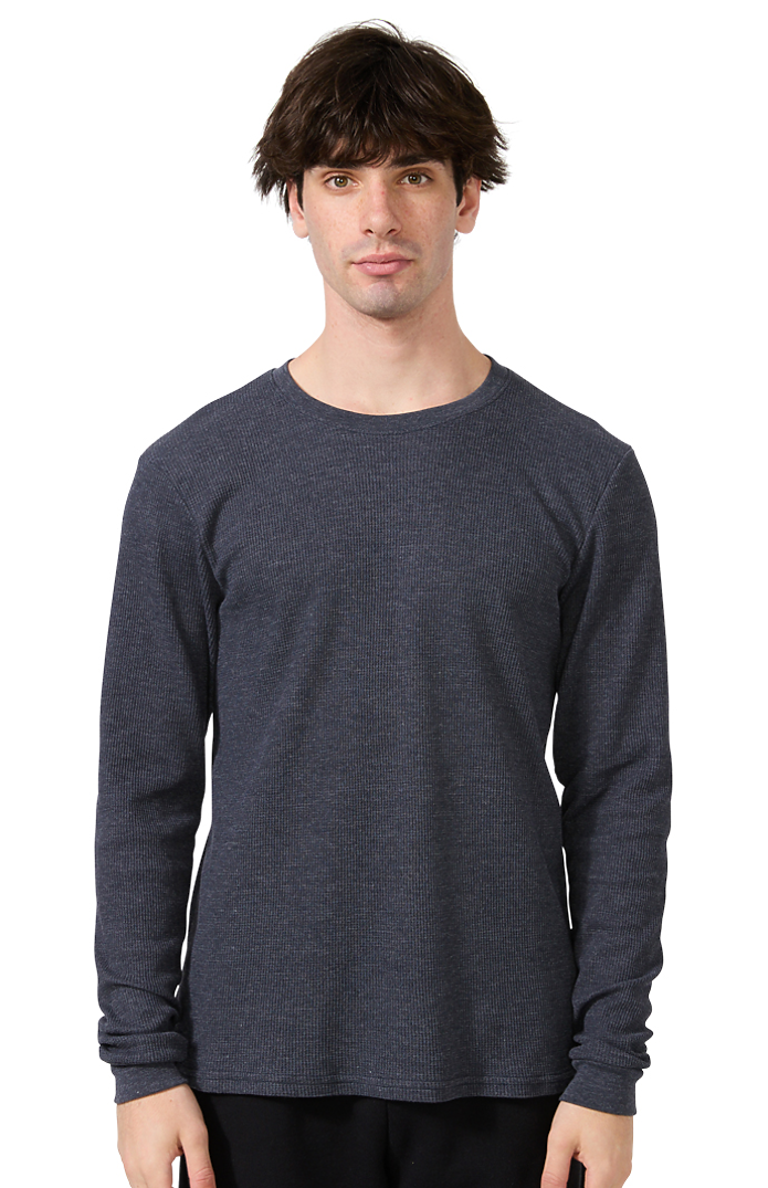 Royal Apparel 23054 Unisex Blend Long Sleeve Thermal - Heather Indigo