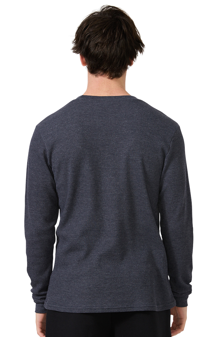 Royal Apparel 23054 Unisex Blend Long Sleeve Thermal - Heather Indigo