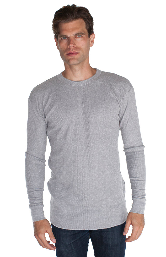 Royal Apparel 23054 Unisex Blend Long Sleeve Thermal - Heather Grey