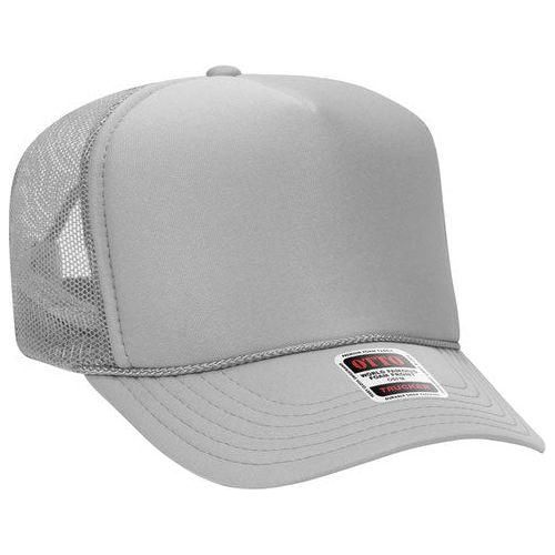 OTTO CAP 5 Panel High Crown Mesh Back Foam Trucker Hat 39-165 Caps OTTO CAP Grey