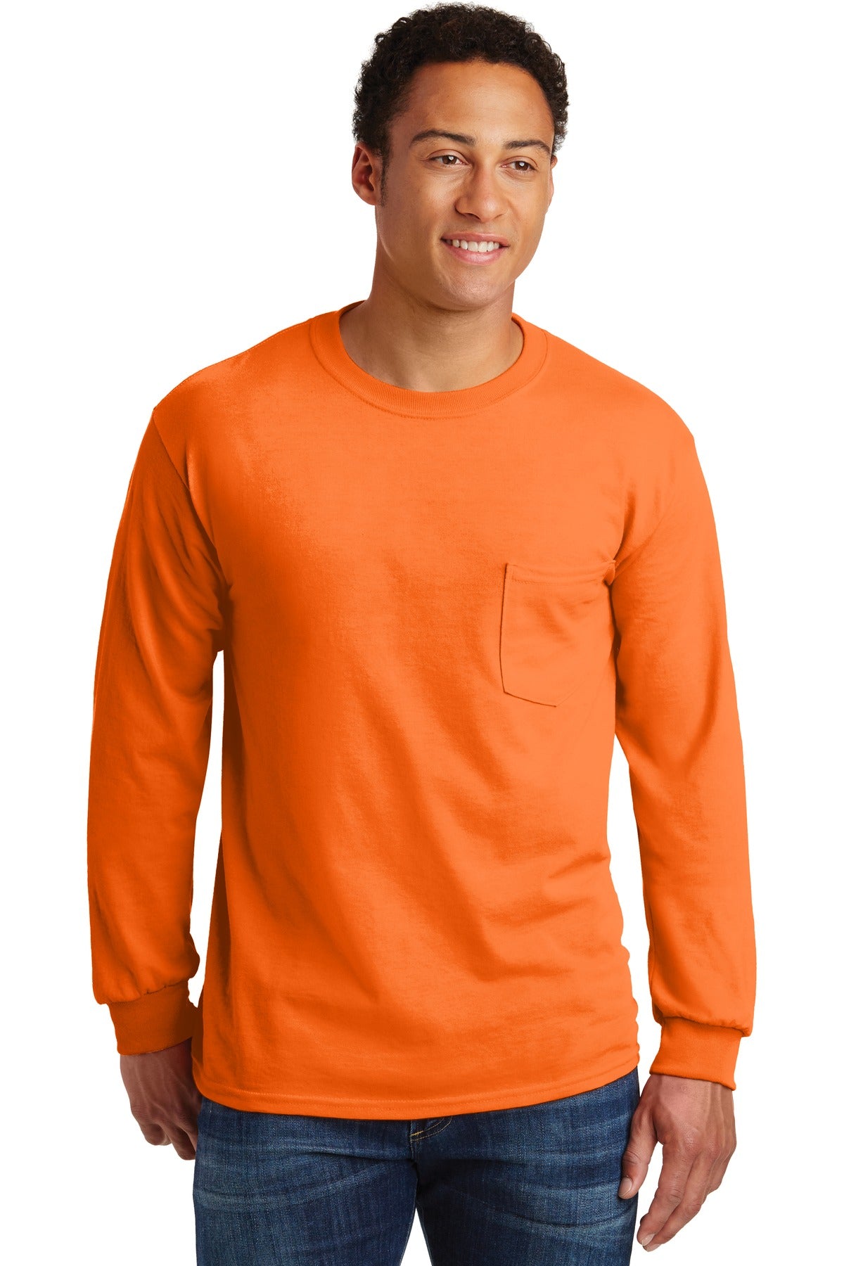 Gildan ® - Ultra Cotton ® 100% US Cotton Long Sleeve T-Shirt with Pocket. 2410 - Gildan 2410