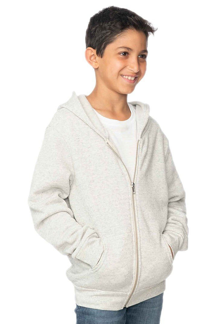 Royal Apparel 25020 Youth Triblend Fleece Zip Hoodie - Tri Ash