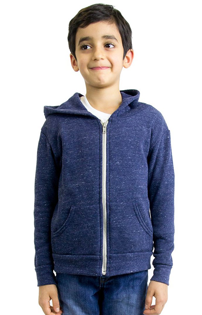 Royal Apparel 25020 Youth Triblend Fleece Zip Hoodie - Tri Denim Navy