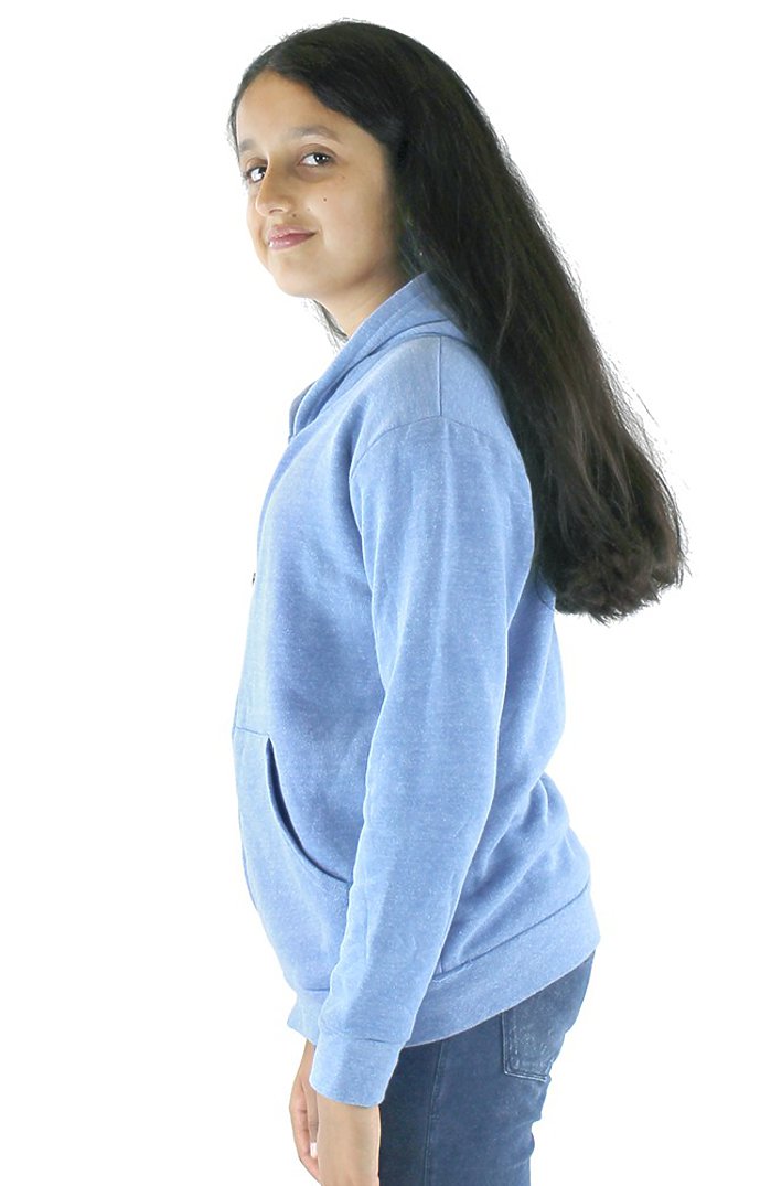 Royal Apparel 25020 Youth Triblend Fleece Zip Hoodie - Tri Pool