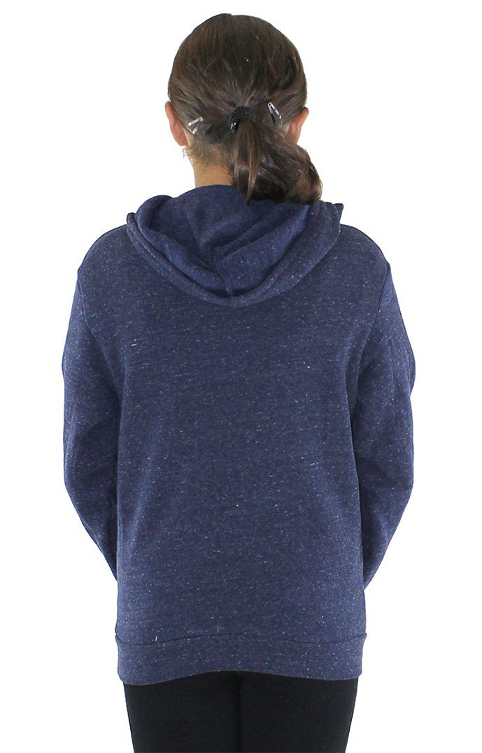 Royal Apparel 25025 Youth Triblend Fleece Pullover Hoodie - Tri Denim Navy