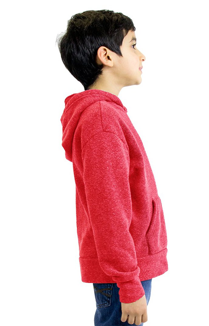 Royal Apparel 25025 Youth Triblend Fleece Pullover Hoodie - Tri Red