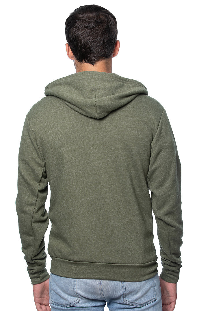 Royal Apparel 25050 Unisex Triblend Fleece Zip Hoodie - Tri Army