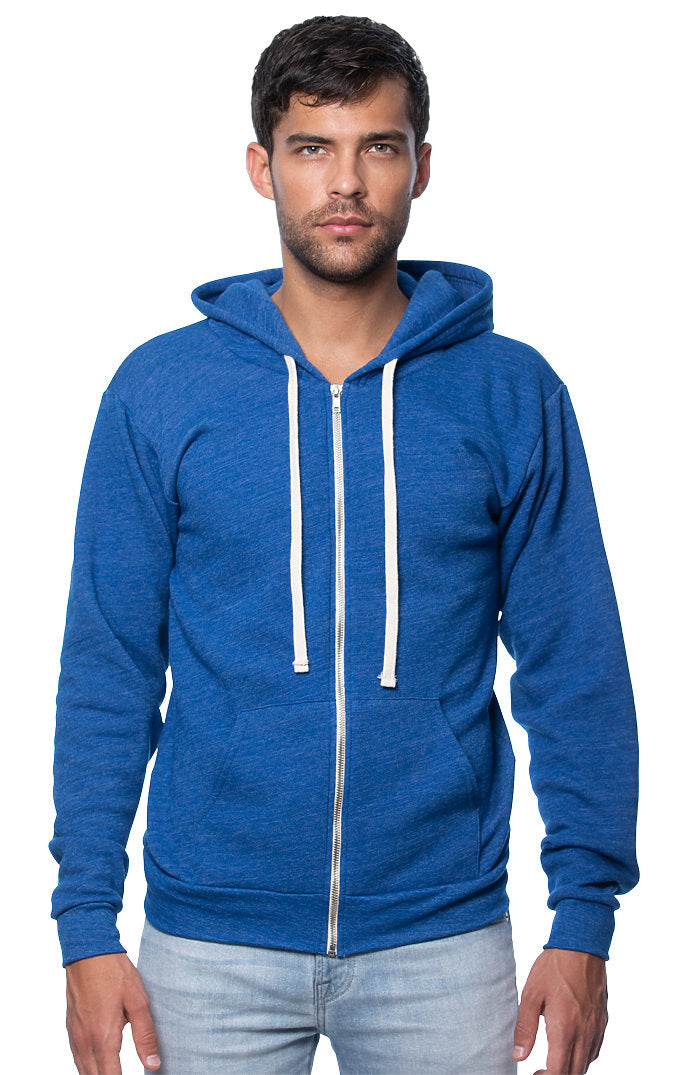 Royal Apparel 25050 Unisex Triblend Fleece Zip Hoodie - Tri Deep Royal