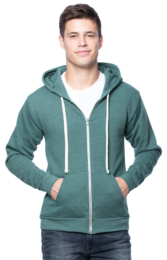 Royal Apparel 25050 Unisex Triblend Fleece Zip Hoodie - Tri Pine