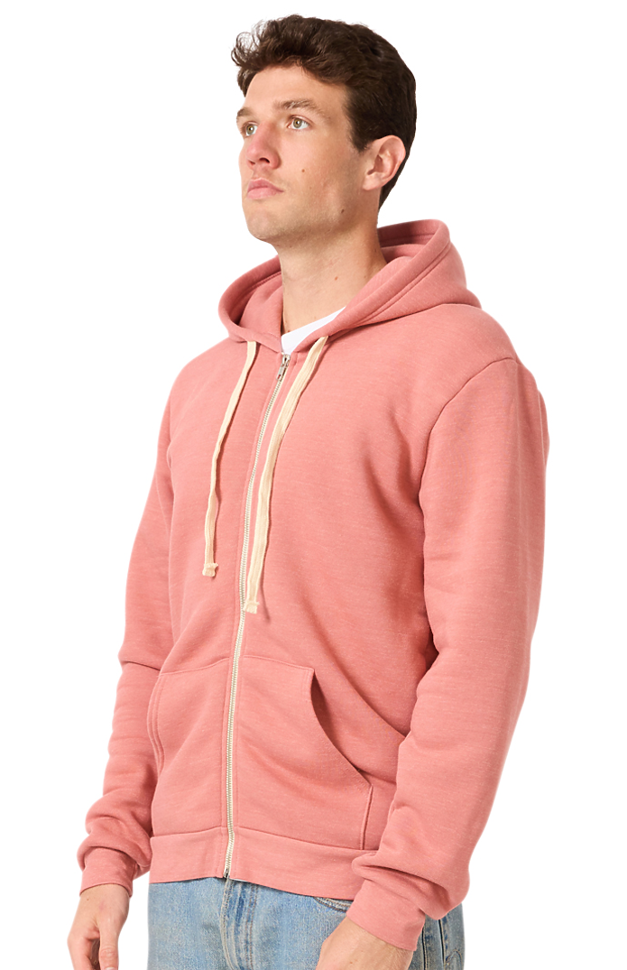 Royal Apparel 25050 Unisex Triblend Fleece Zip Hoodie - Tri Desert Rose