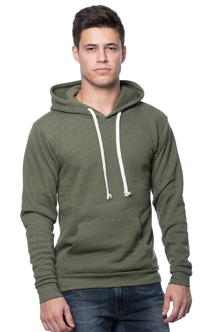Royal Apparel 25055 Unisex Triblend Fleece Pullover Hoodie - Tri Army