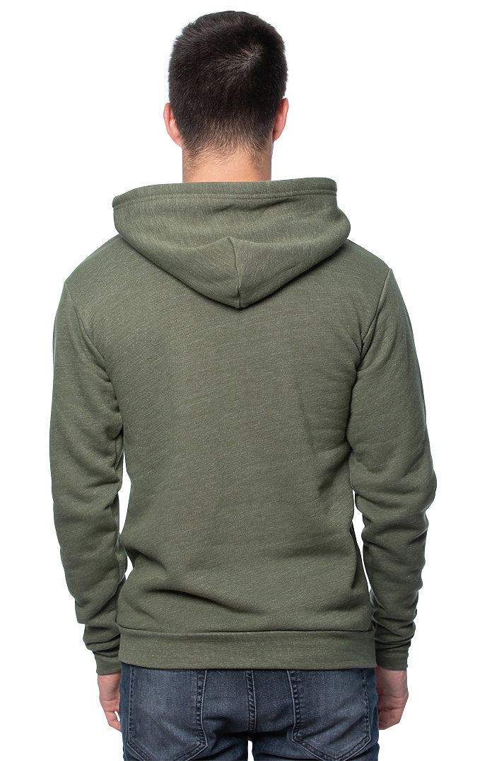 Royal Apparel 25055 Unisex Triblend Fleece Pullover Hoodie - Tri Army