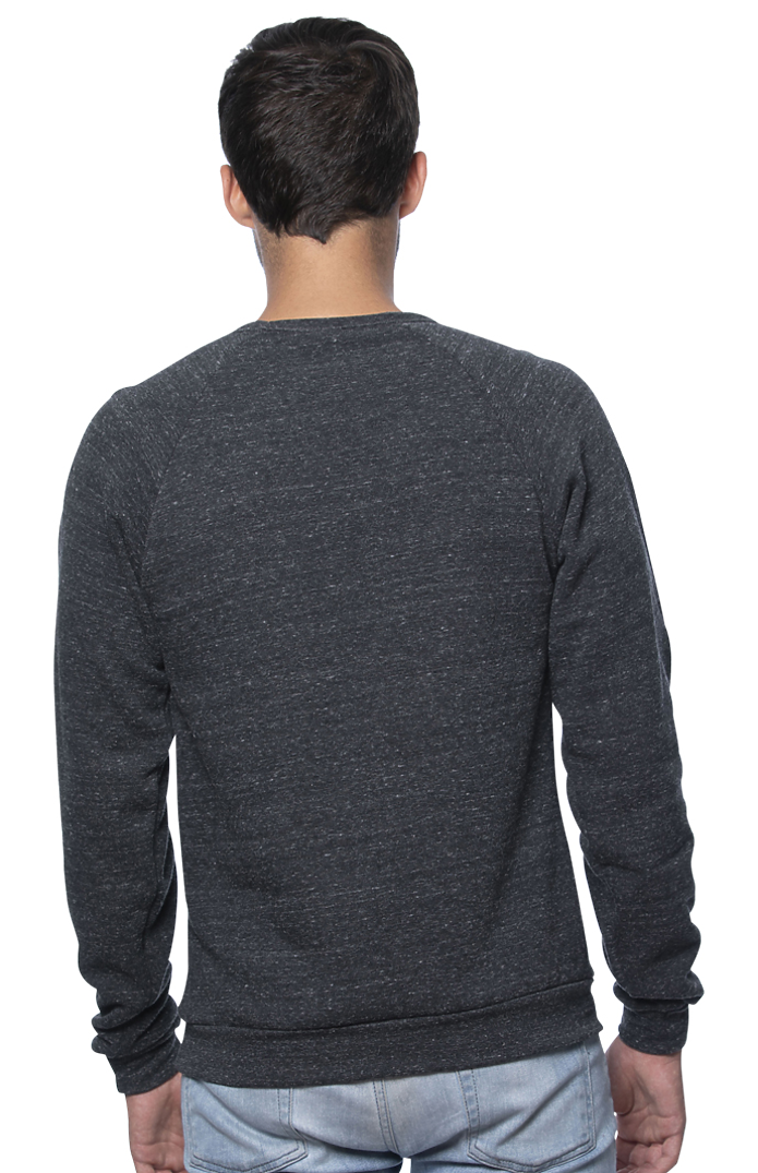 Royal Apparel 25059 Unisex Triblend Fleece Raglan Crew Sweatshirt - Tri Onyx
