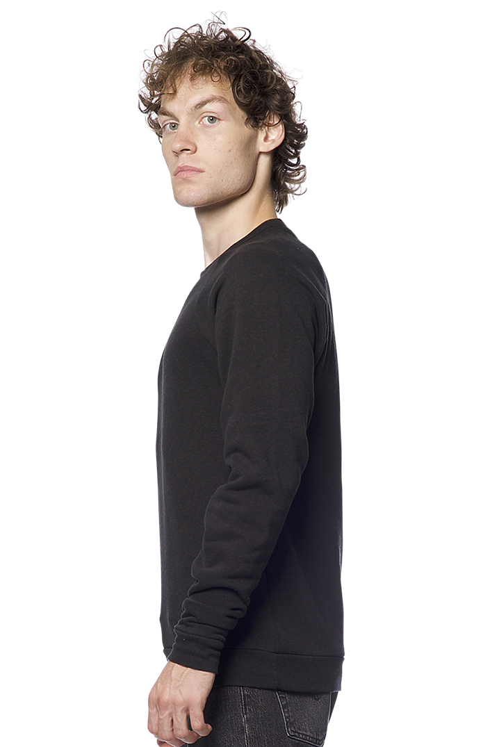 Royal Apparel 25059 Unisex Triblend Fleece Raglan Crew Sweatshirt - Tri Black