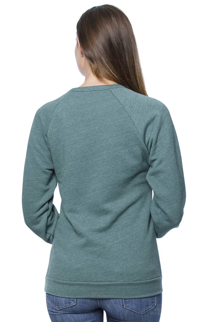 Royal Apparel 25059 Unisex Triblend Fleece Raglan Crew Sweatshirt - Tri Pine